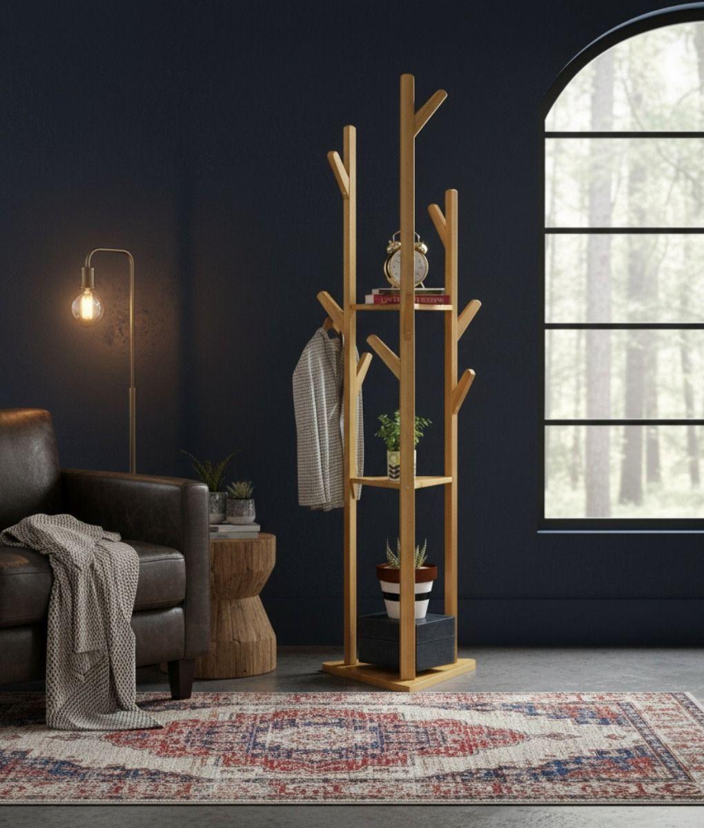 Perchero Pie Decorativo Estilo Árbol Estantería Hogar Jhn-6