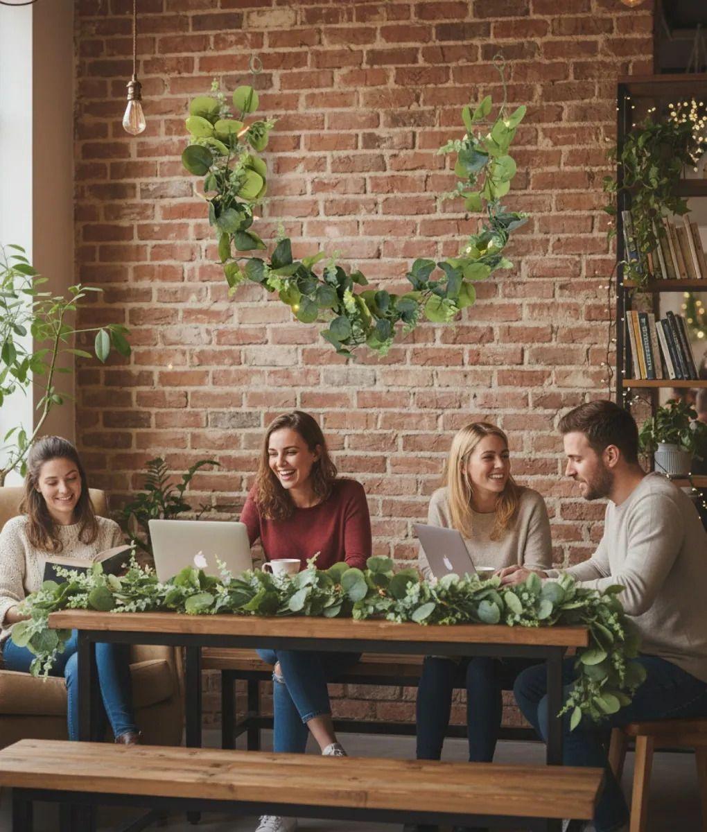 Adorno Floral Decorativo Guirnalda Follaje Botánico Jhn-2