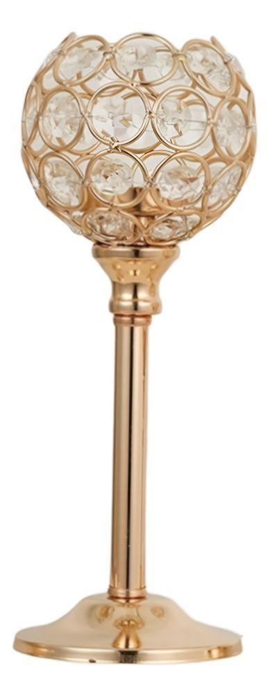 Candelabro Elegante Soporte Centro Mesa Cristal 17cm Jhn-2