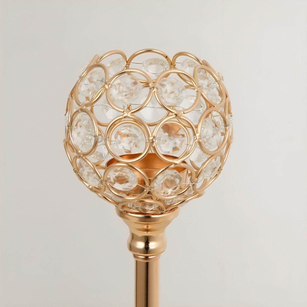 Candelabro Elegante Soporte Centro Mesa Cristal 17cm Jhn-3