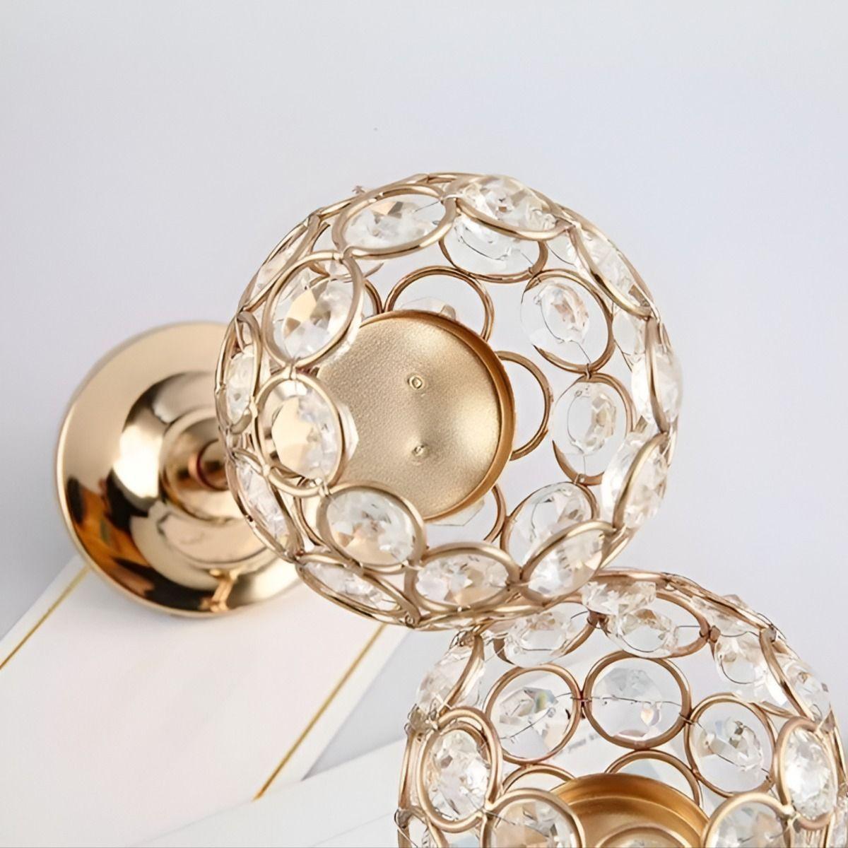 Candelabro Elegante Soporte Centro Mesa Cristal 17cm Jhn-4