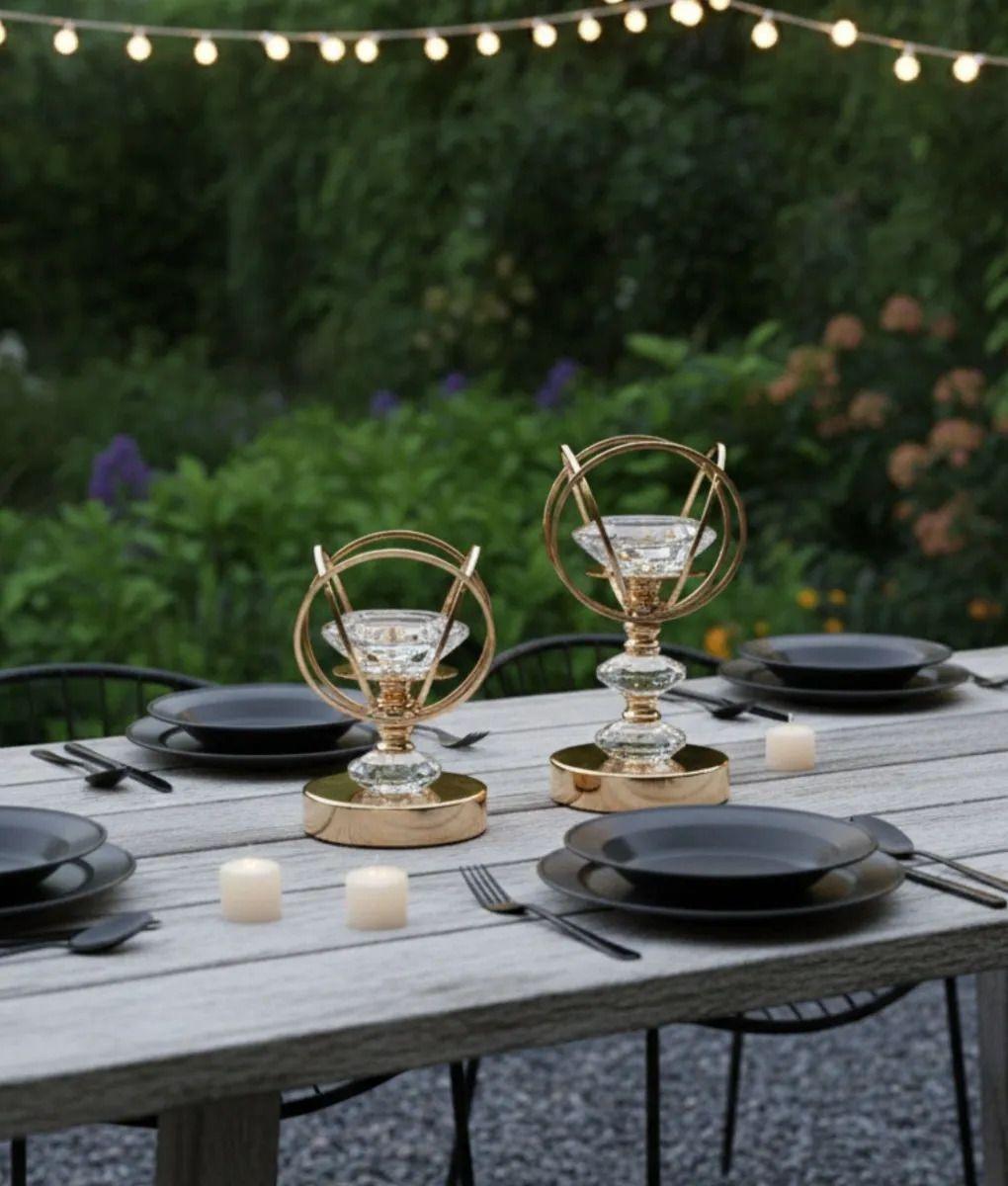 Portavela Decorativo Estilo Orbital Mesa Eventos Jhn-8