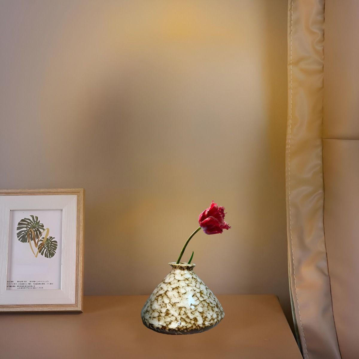 Set 3 Florero Mini Jarrón Cerámica Floral Decorativo Jhn-7