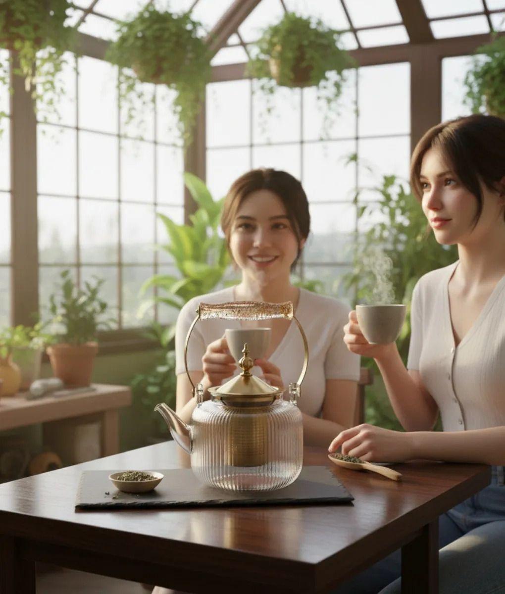 Tetera Elegante Diseño Estriado Funcional Infusión Jhn-5