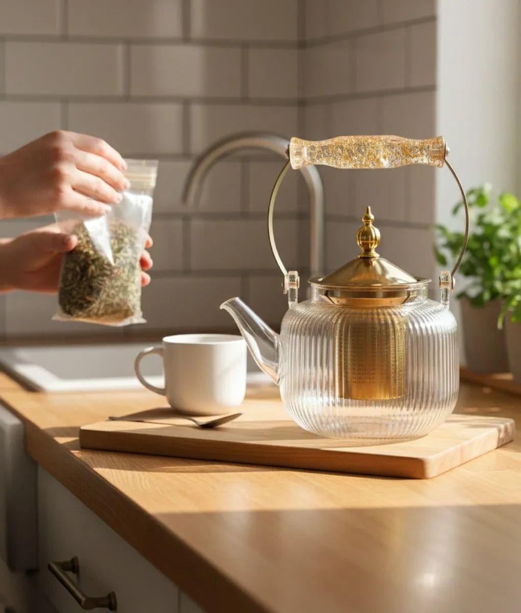 Tetera Elegante Diseño Estriado Funcional Infusión Jhn-6