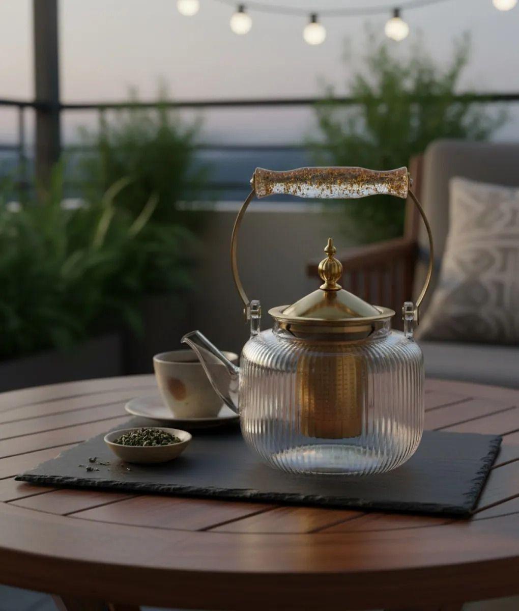 Tetera Elegante Diseño Estriado Funcional Infusión Jhn-8