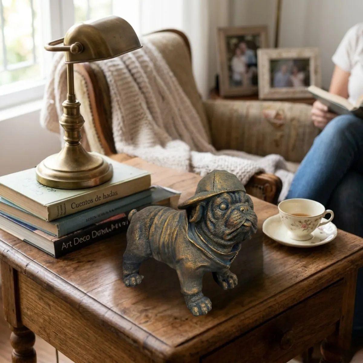 Figura Decorativa Escultura Perro Bulldog Estilo Urbano ALJ-2
