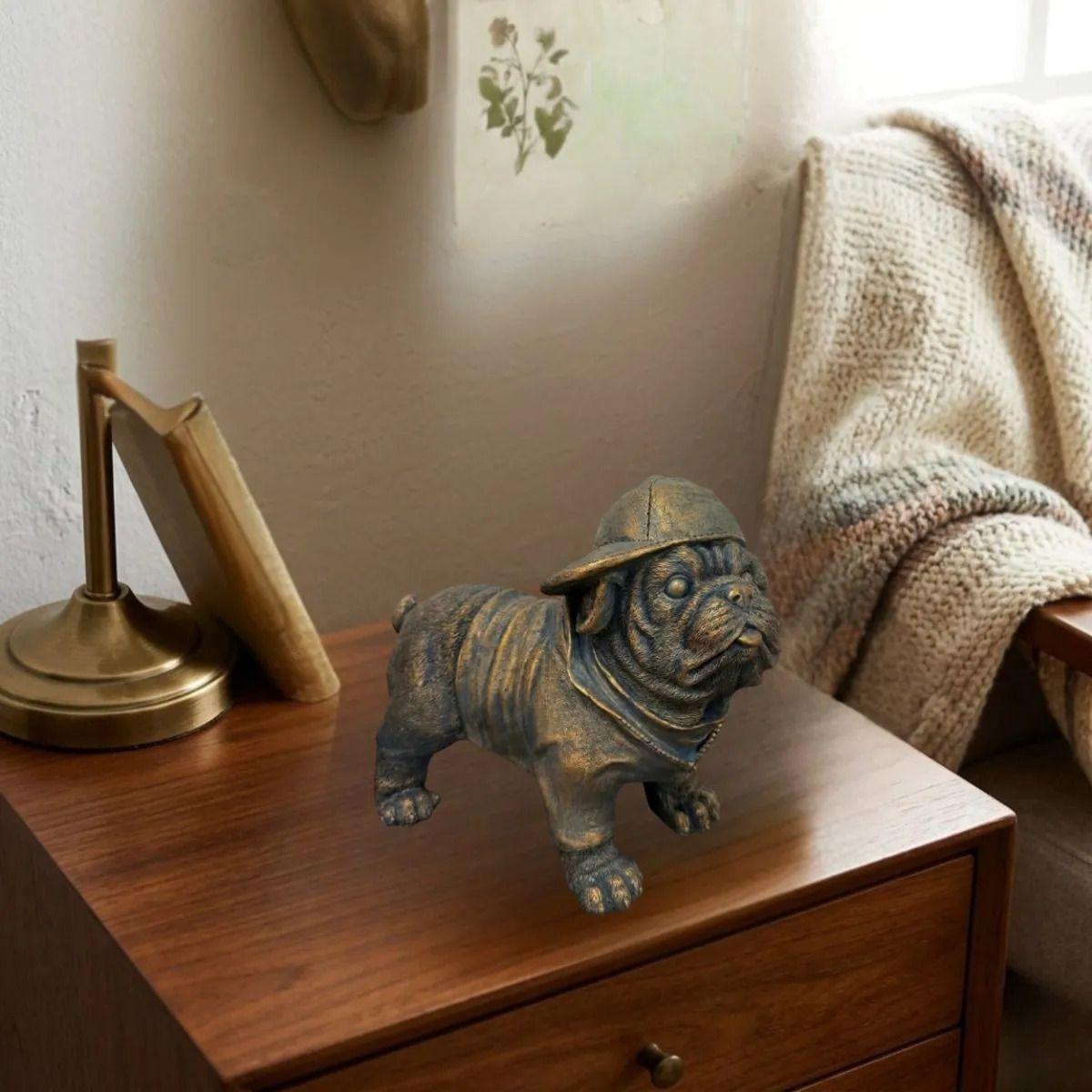 Figura Decorativa Escultura Perro Bulldog Estilo Urbano ALJ-5