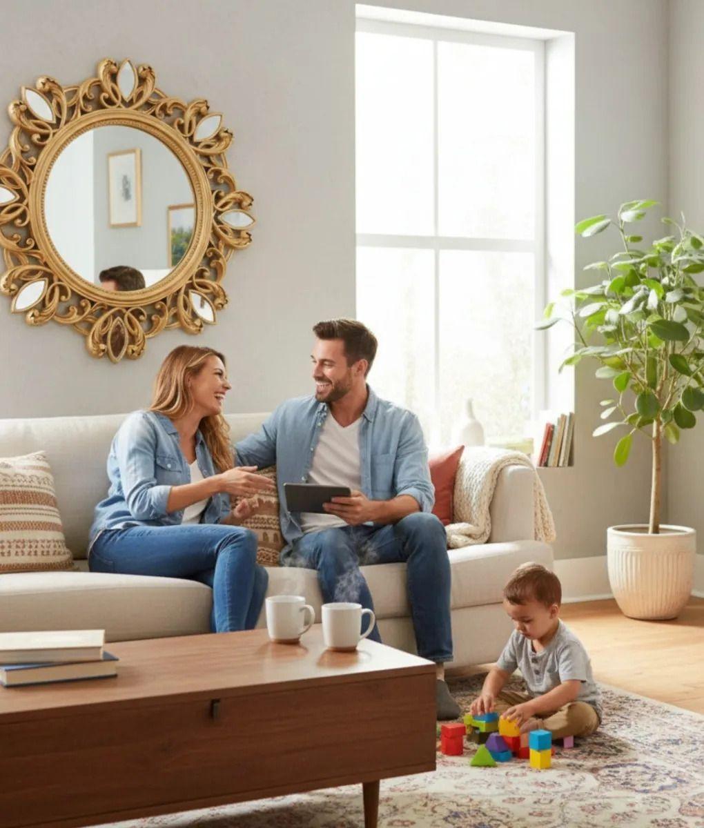 Espejo Decorativo Pared Circular Ornamental Elegante Jhn-2