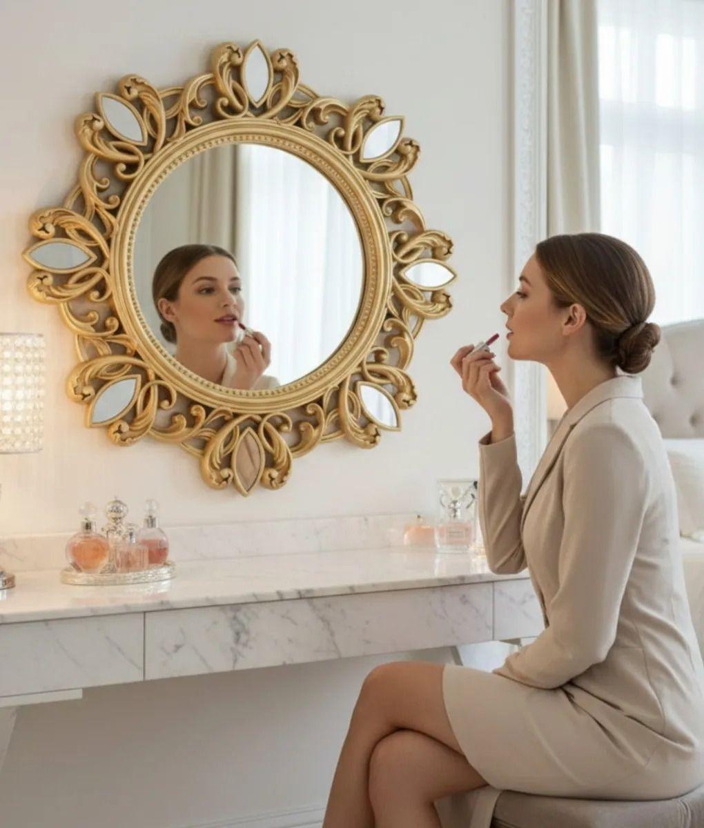 Espejo Decorativo Pared Circular Ornamental Elegante Jhn-4