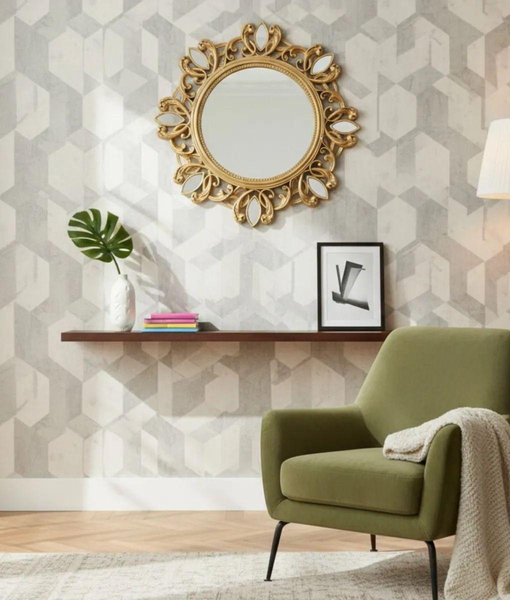 Espejo Decorativo Pared Circular Ornamental Elegante Jhn-6