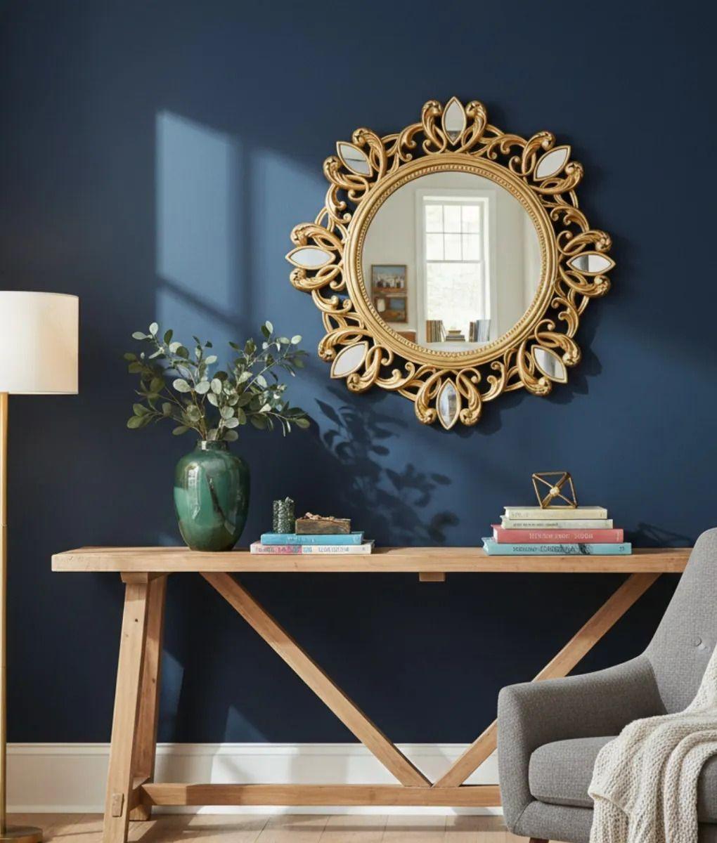 Espejo Decorativo Pared Circular Ornamental Elegante Jhn-7