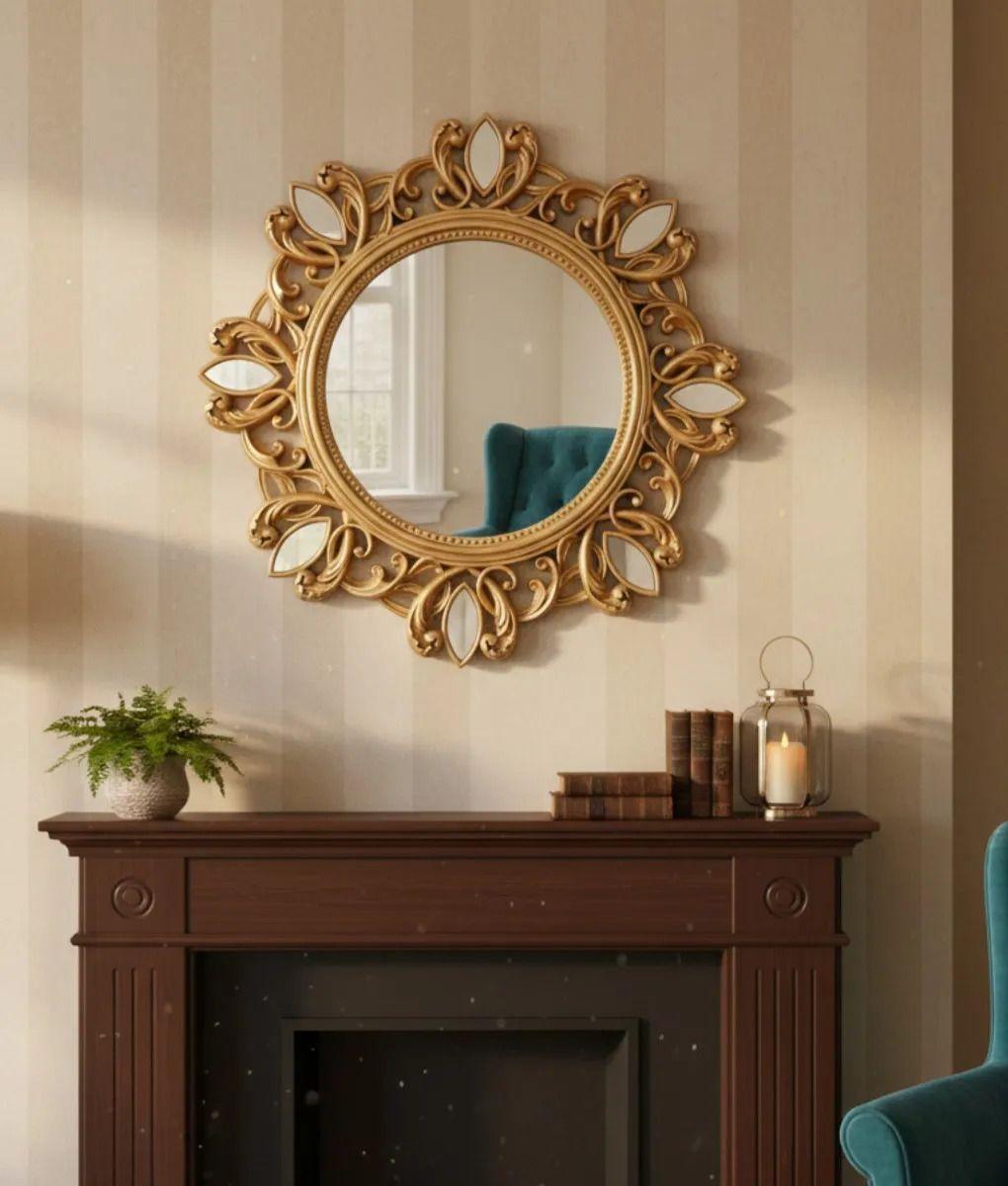 Espejo Decorativo Pared Circular Ornamental Elegante Jhn-8