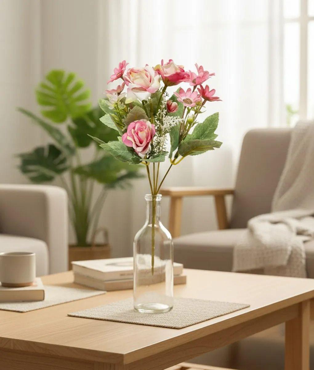 Set 4 Ramo Flores Artificiales Belleza Adorno Decoración Jhn-5