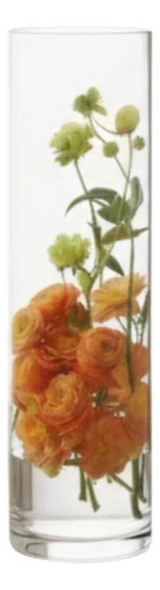 Florero Cilíndrico Transparente Alto Decoración Lujo AJ-0