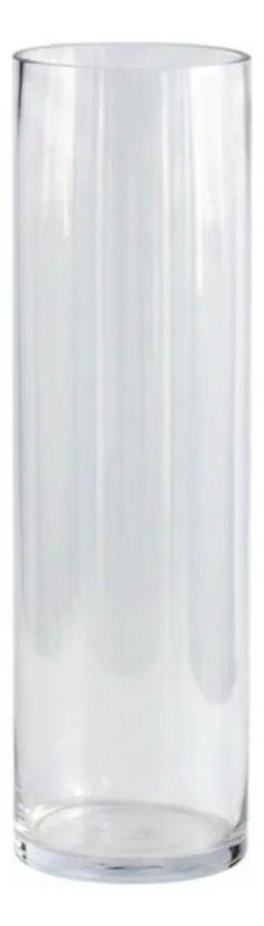 Florero Cilíndrico Transparente Alto Decoración Lujo AJ-1