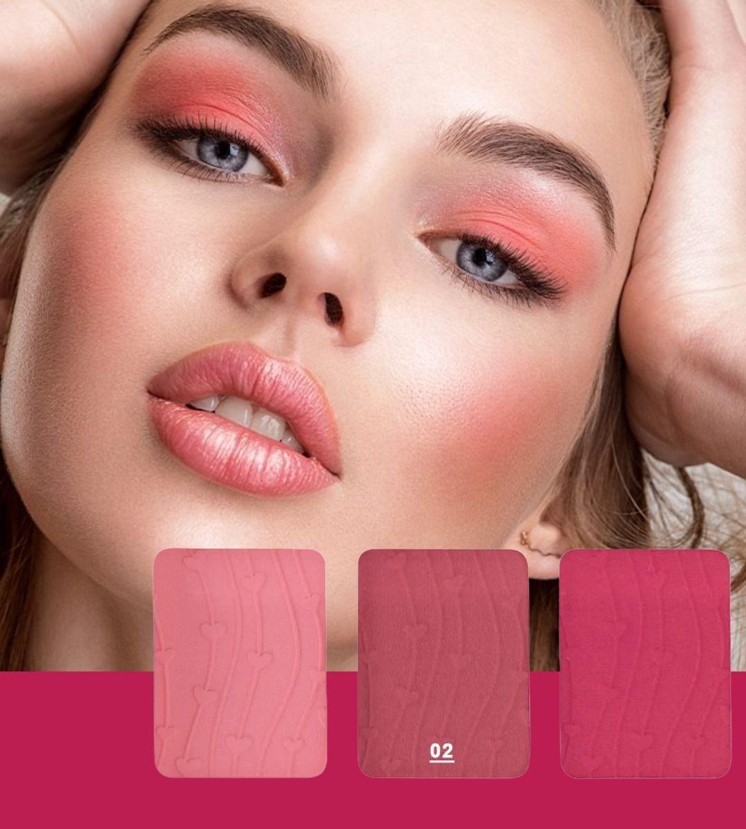 Set 3 Rubor Polvo 3 Colores Fresco Radiante Duradero Jhn-4