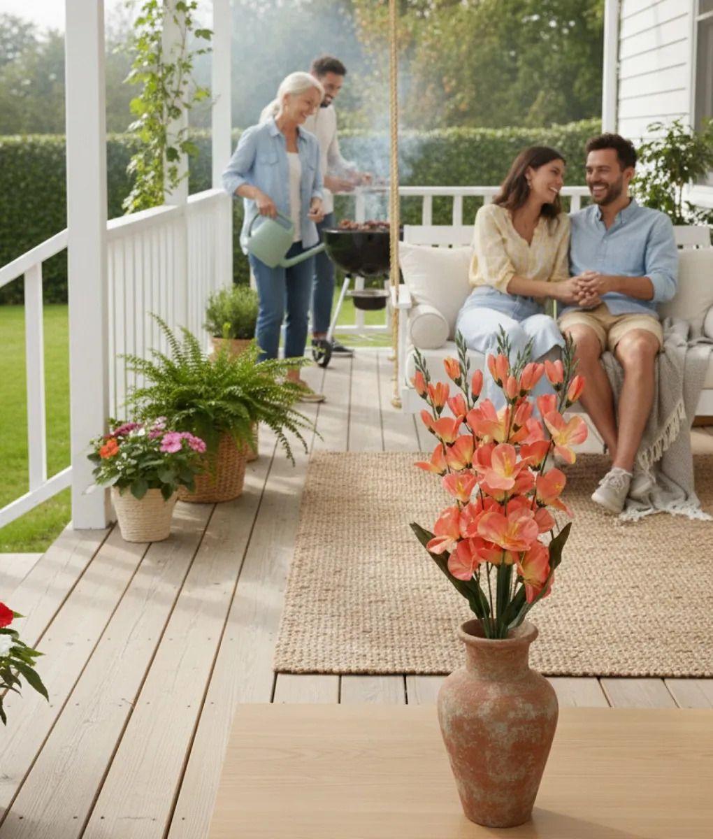 Set 2 Ramo Floral Decorativo Adorno Artificial Arreglo Jhn-3