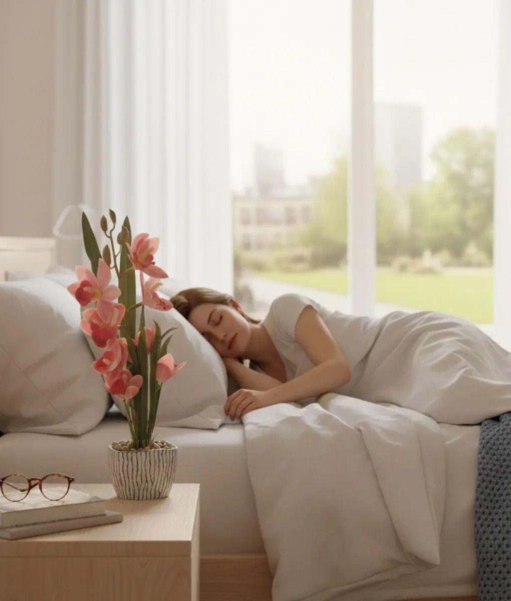 Planta Decorativa Artificial Diseño Orquídea Elegante Jhn-3