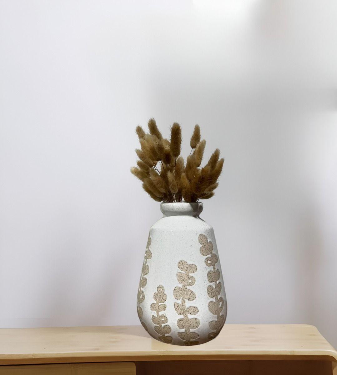 Jarrón Florero Cerámica Decoración Contemporáneo 22cm Jhn-4
