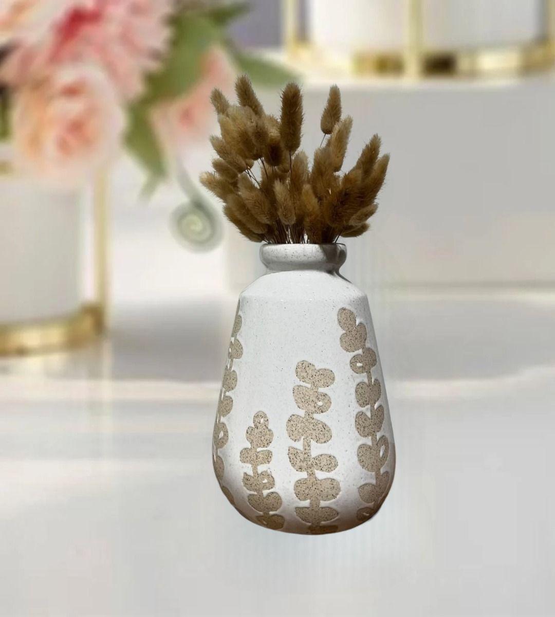 Jarrón Florero Cerámica Decoración Contemporáneo 22cm Jhn-6