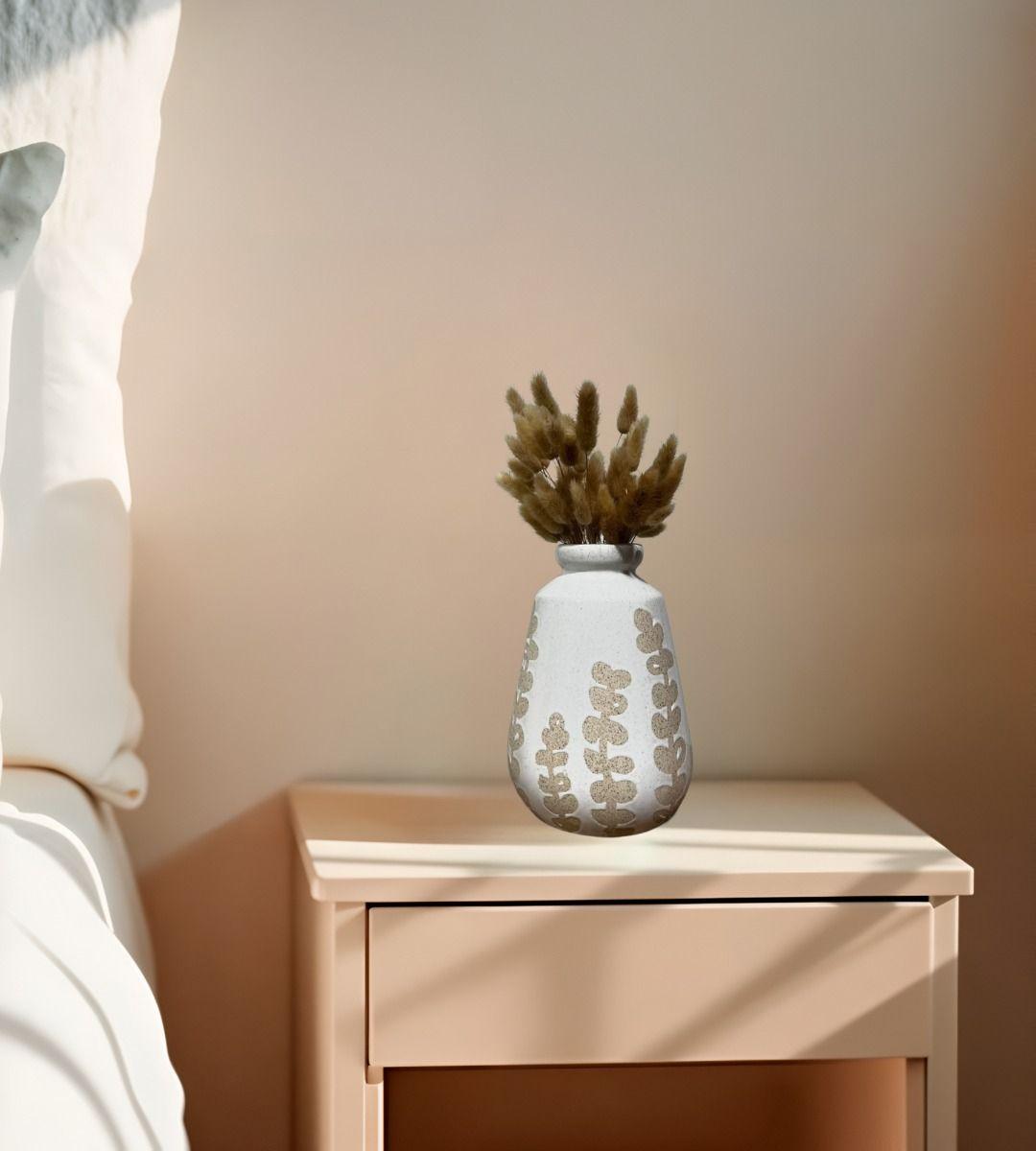 Jarrón Florero Cerámica Decoración Contemporáneo 22cm Jhn-8