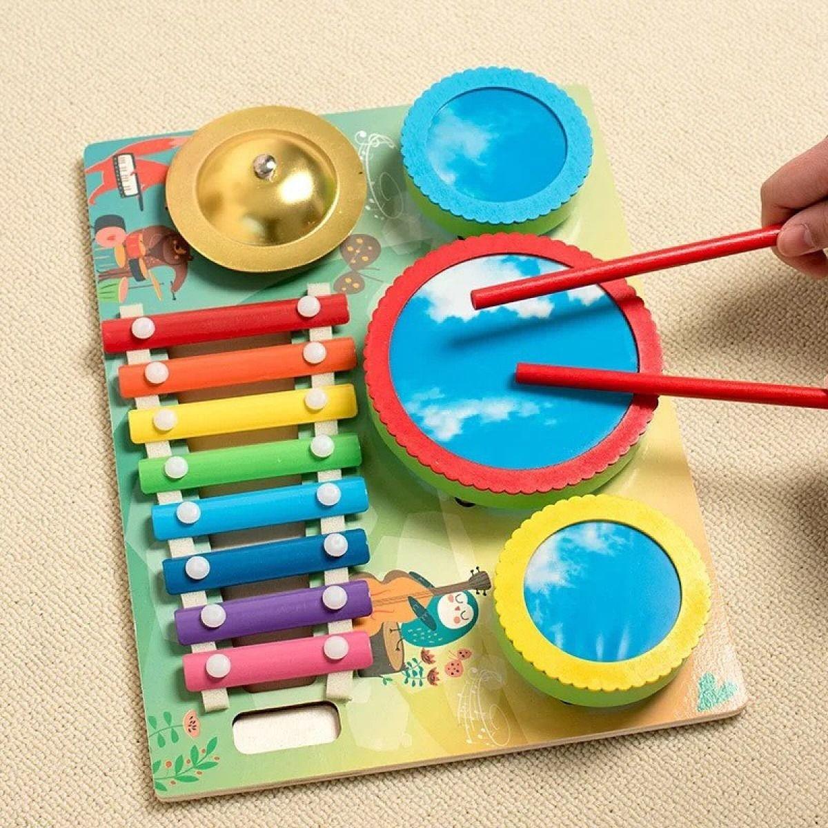 Set 3 Juguetes Didactico Xilofono Multicolor Madera Niño Lau-9