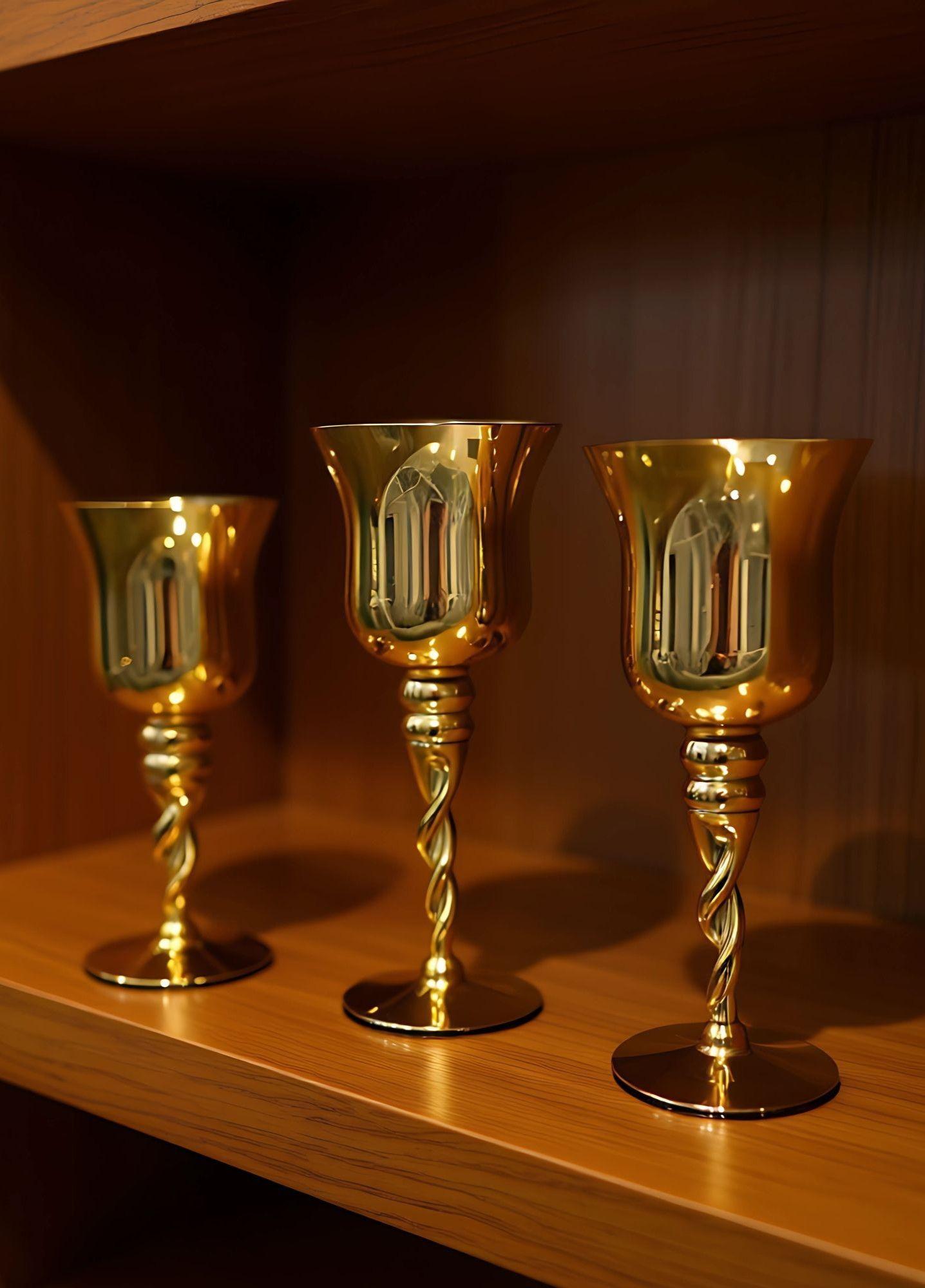 Set 3 Portavelas Decorativo Copas Multifuncional Moderno Jhn-4