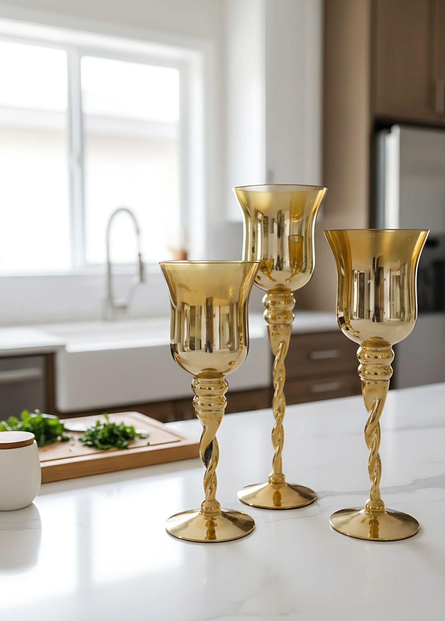 Set 3 Portavelas Decorativo Copas Multifuncional Moderno Jhn-5