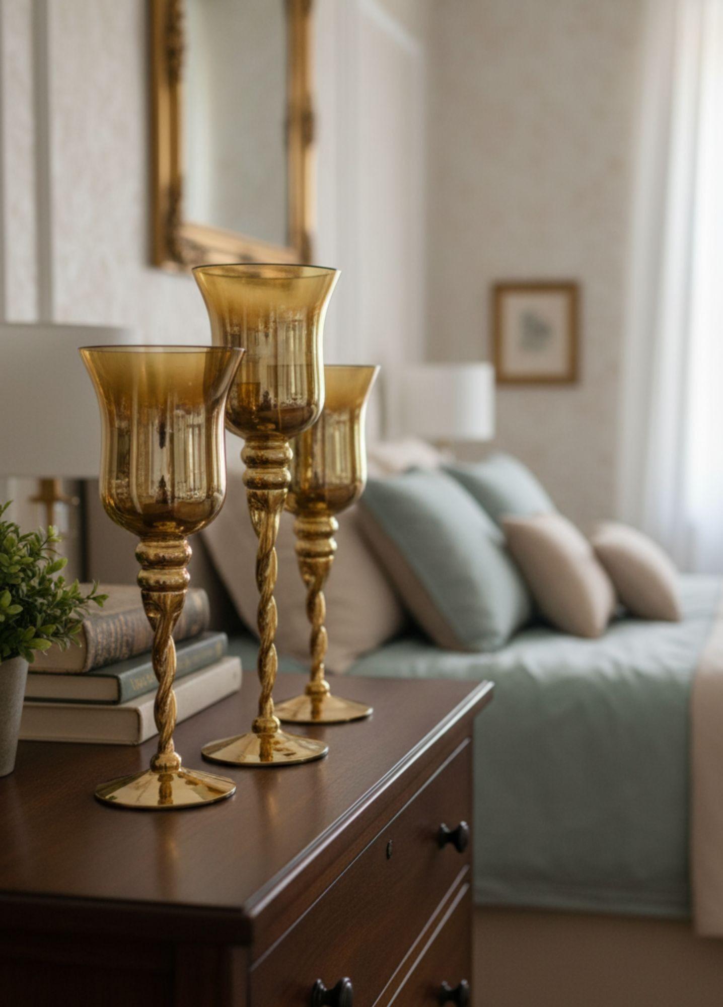 Set 3 Portavelas Decorativo Copas Multifuncional Moderno Jhn-6