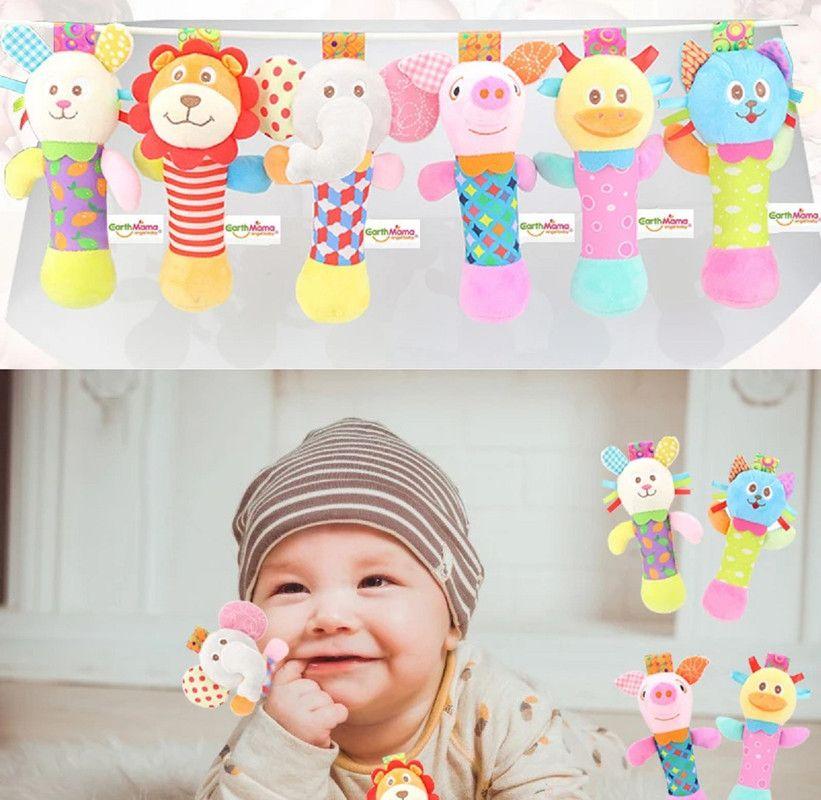 Set 3 Sonajero Muñeca Tobillo Sensorial Peluche Coche Lau-1