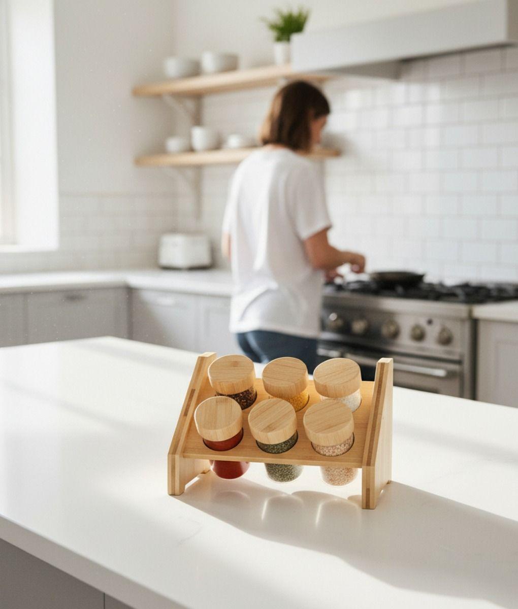 Especiero Decorativo Natural Organizador Almacenamiento Jhn-5