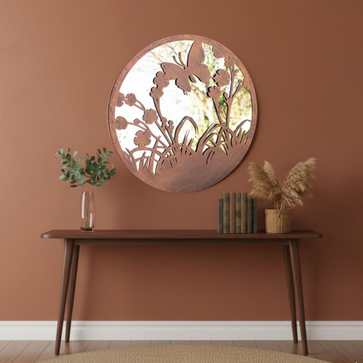 Espejo Decorativo Pared Armonía Jardín Adorno Moderno Jhn-9