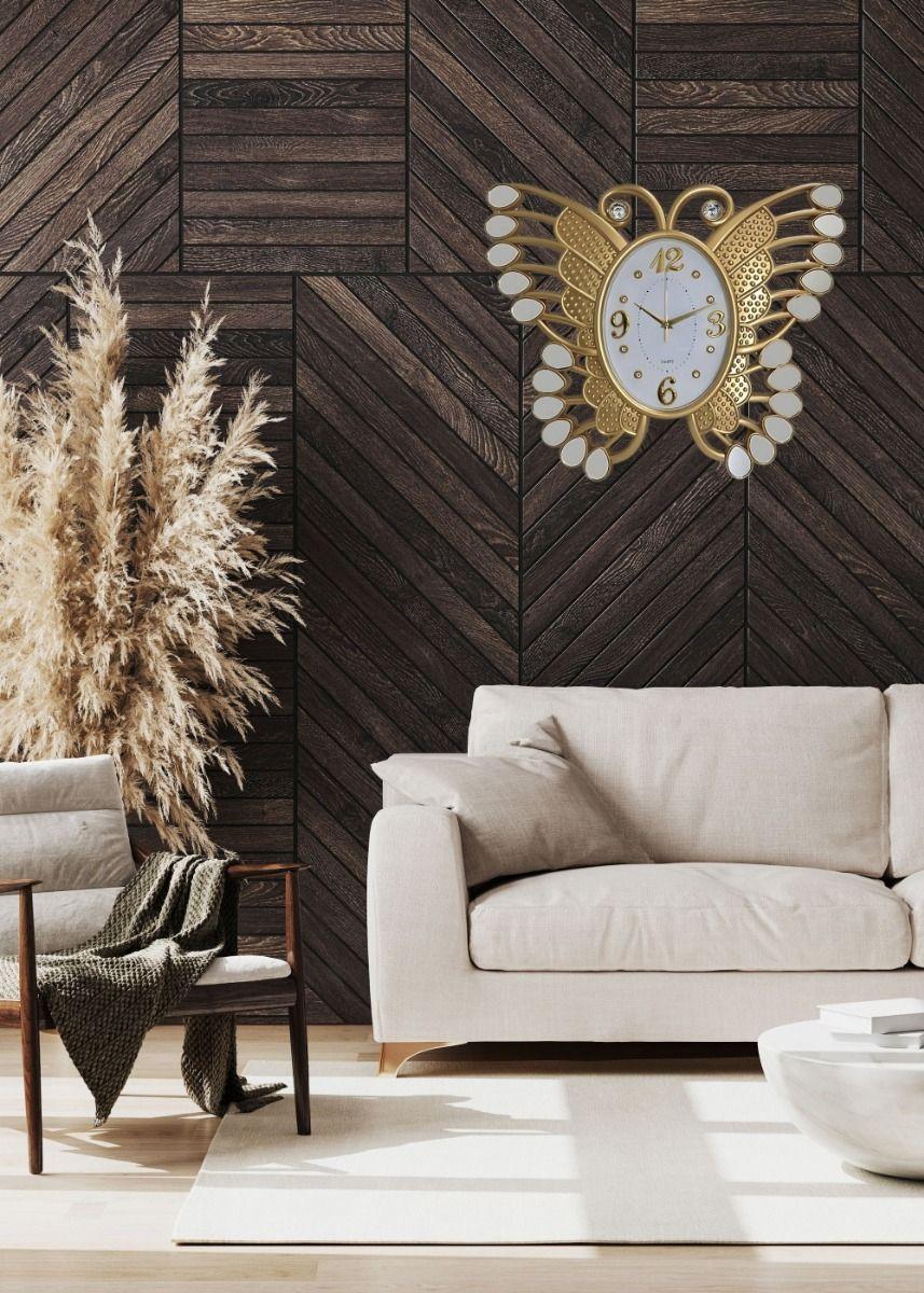 Reloj Pared Decorativo Mariposa Detalle Espejo Moderno Jhn-7