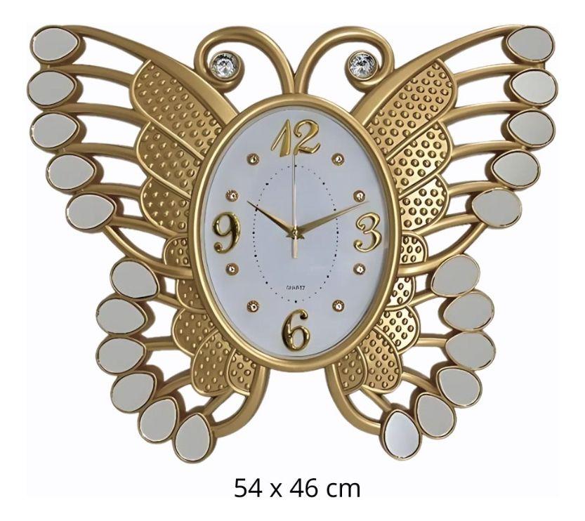 Reloj Pared Decorativo Mariposa Detalle Espejo Moderno Jhn-9