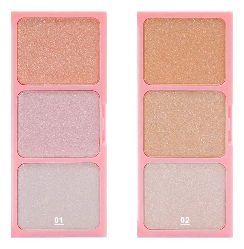 Set 2 Paletas Iluminadores 3 Tonos Polvo Brillo Natural ALJ-1