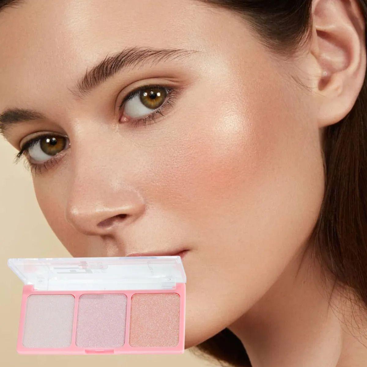 Set 2 Paletas Iluminadores 3 Tonos Polvo Brillo Natural ALJ-2