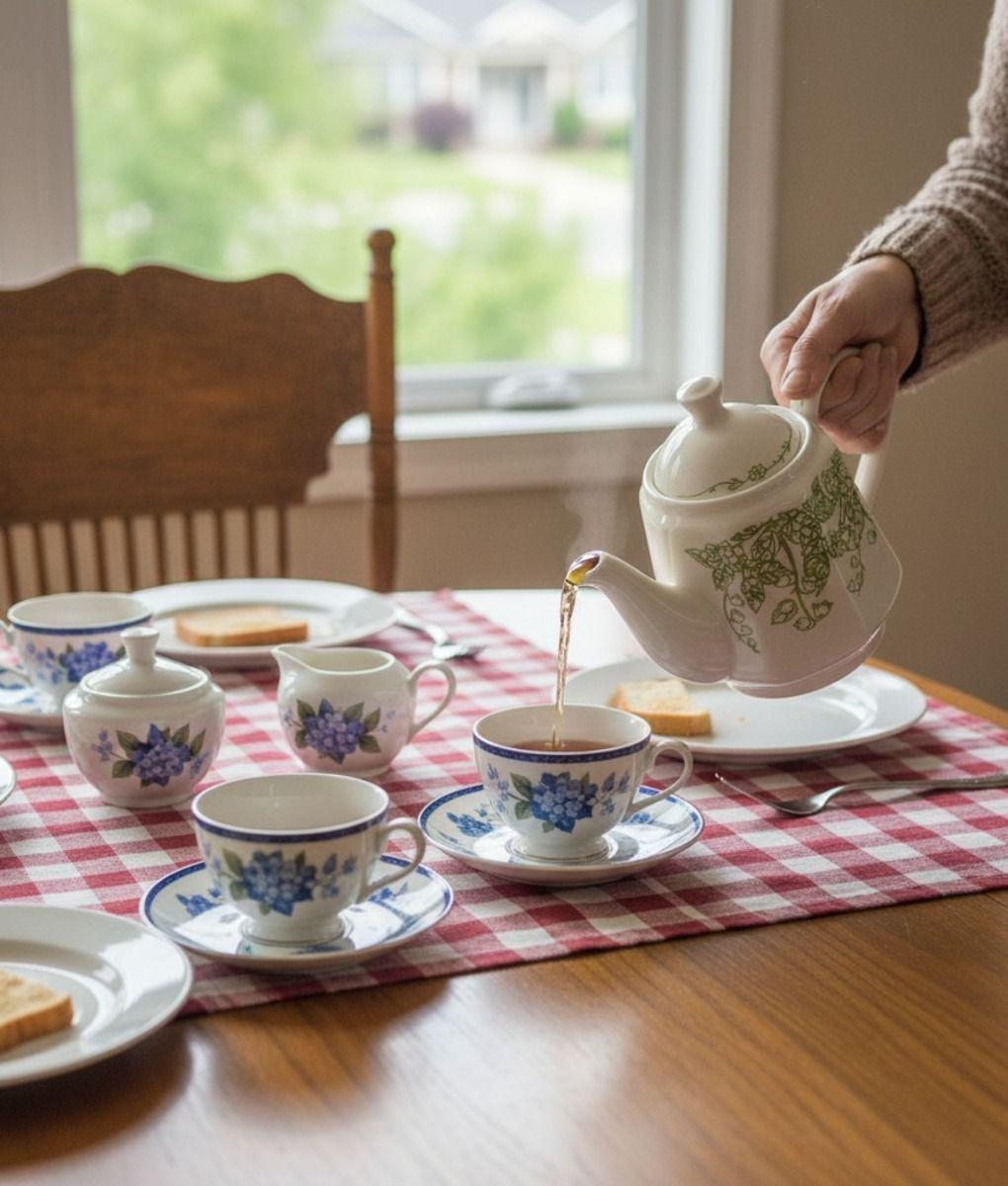 Tetera Floral Diseño Clásico Elegante Decoración Hogar Jhn-4