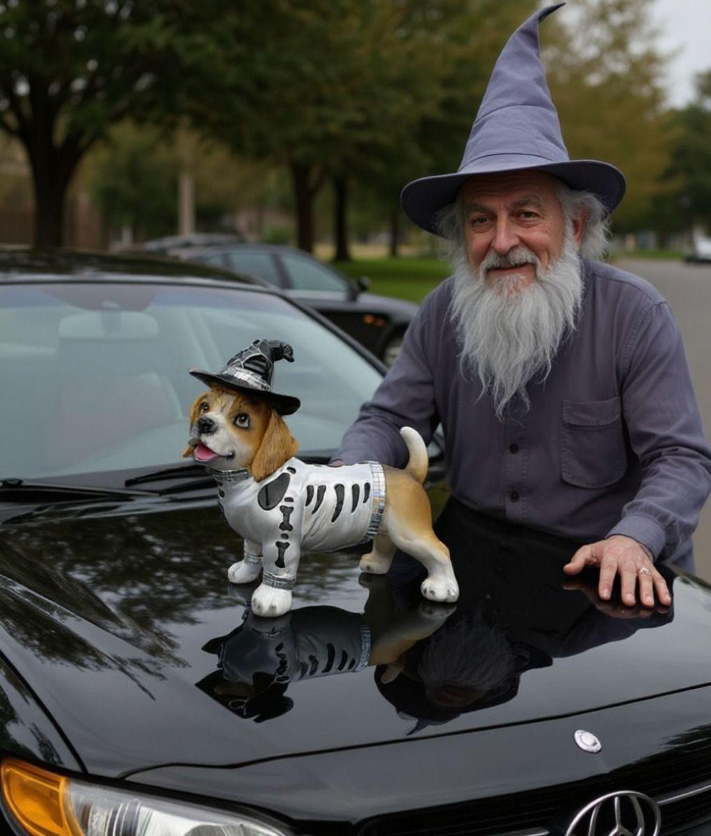 Figura Decorativa Perro Esqueleto Estatua Adorno Hogar Jhn-5