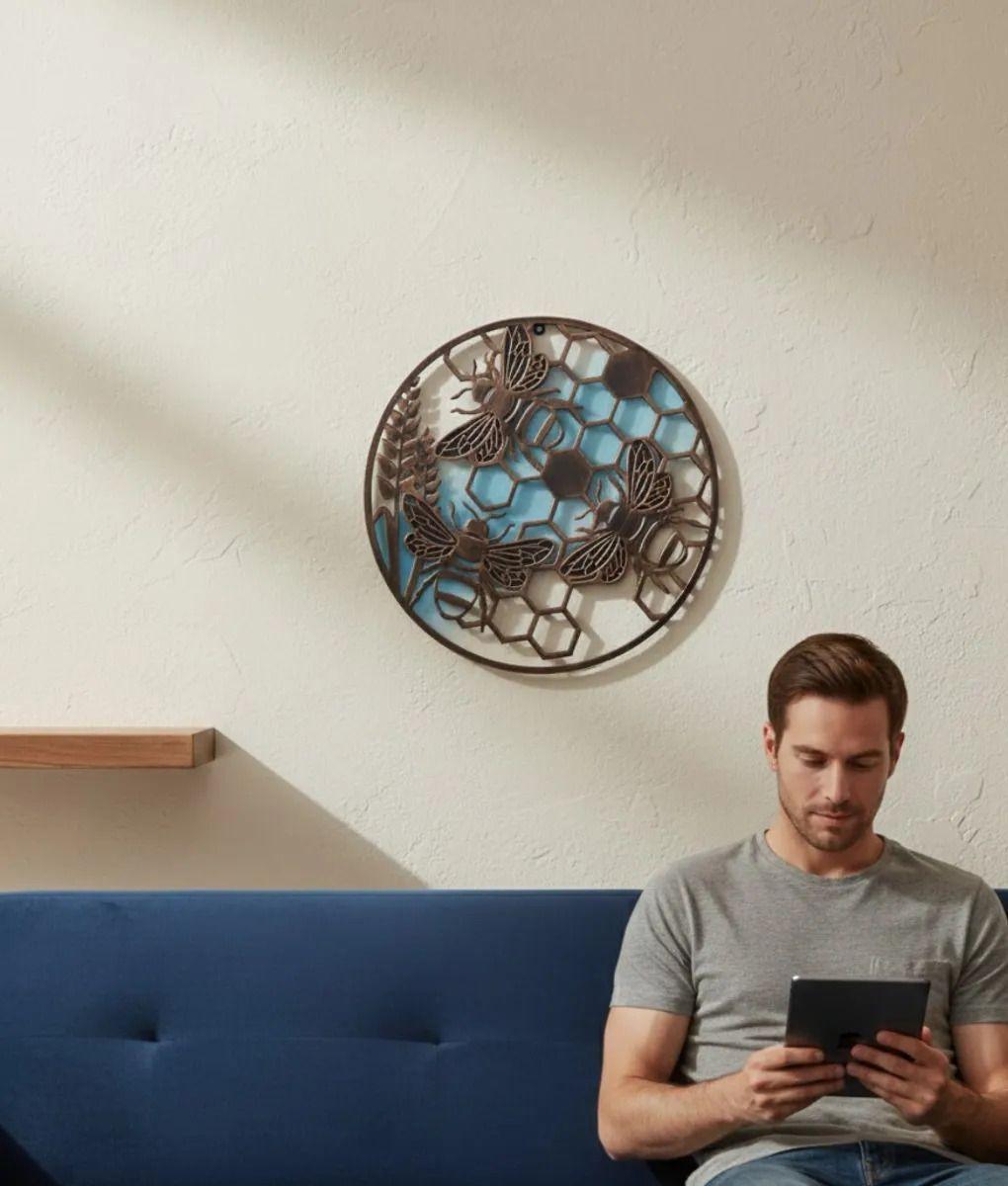 Espejo Decorativo Pared Diseño Apícola Botánico Adorno Jhn-6