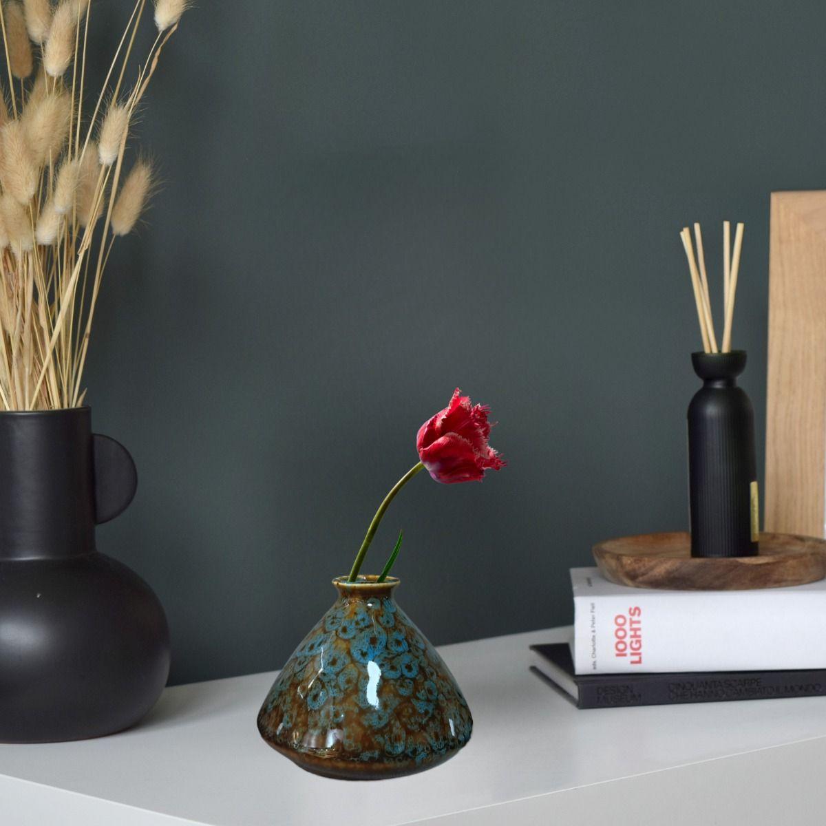 Set 3 Florero Cerámica Mini Jarrón Floral Decorativo Jhn-3