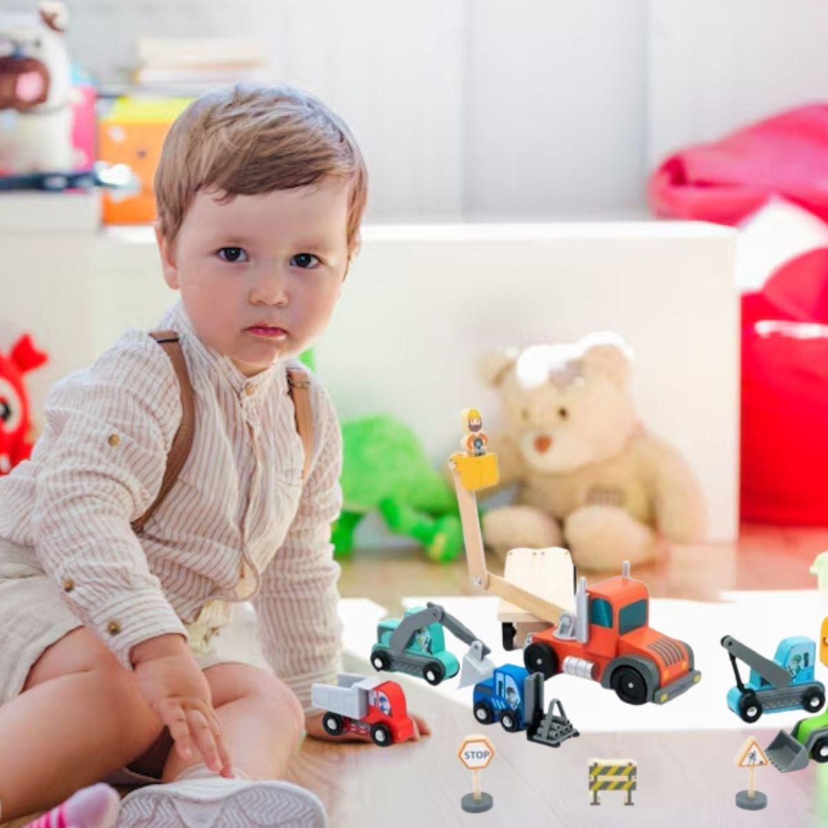 PACK JUGUETE MADERA ROMPECABEZAS VEHICULO CONSTRUCCION LAU-1