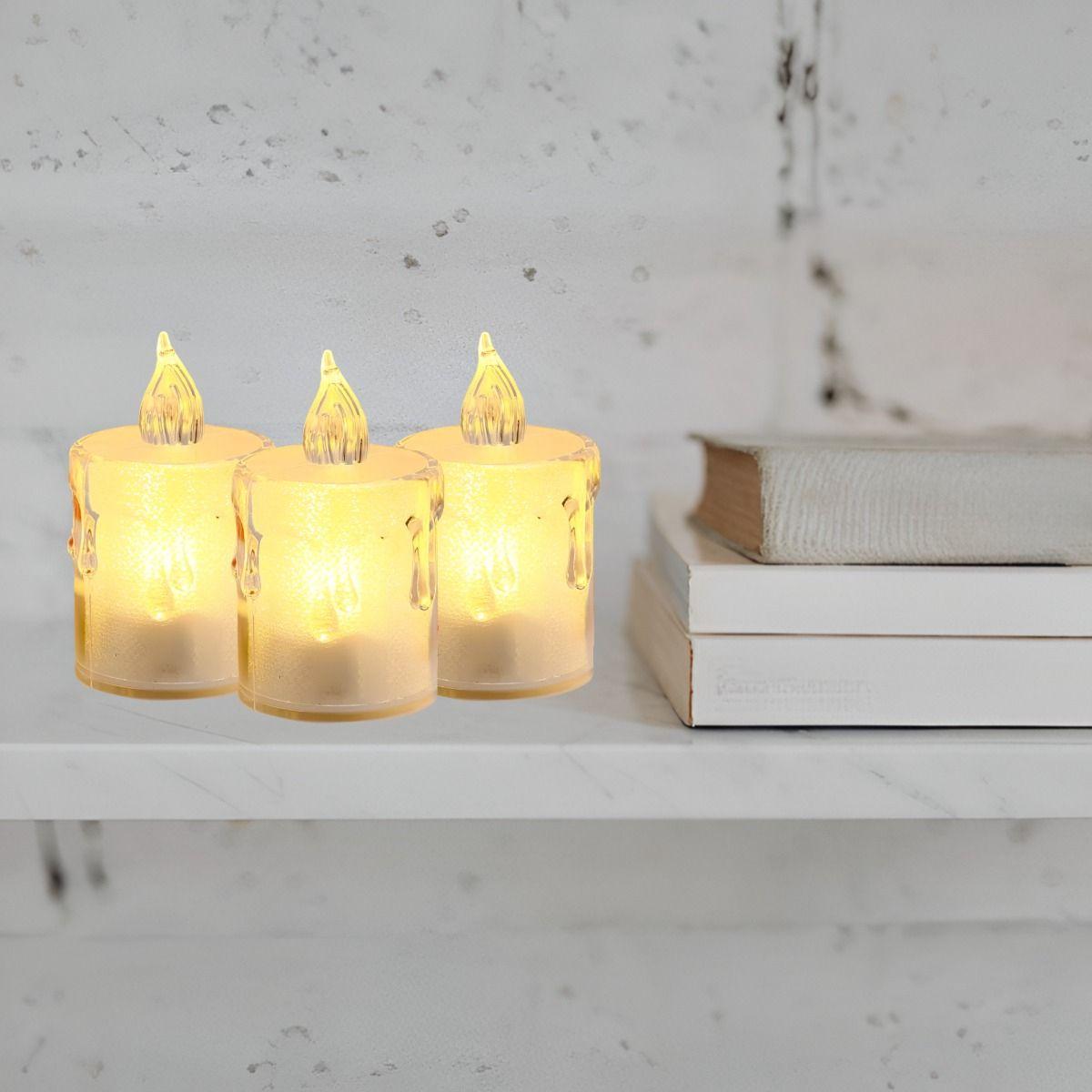 Set 12 Velas Decorativas LED Sin Llama Cristal Acrílico Jhn-6