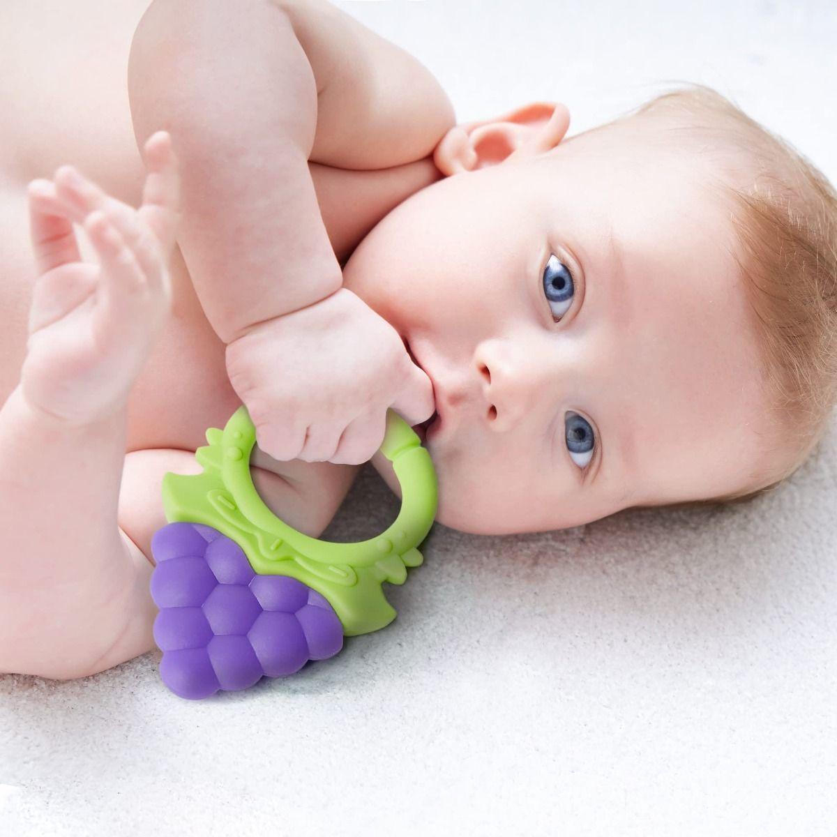 Set 6 Mordedor Forma Frutas Silicona Estuche Bebes Lau-3