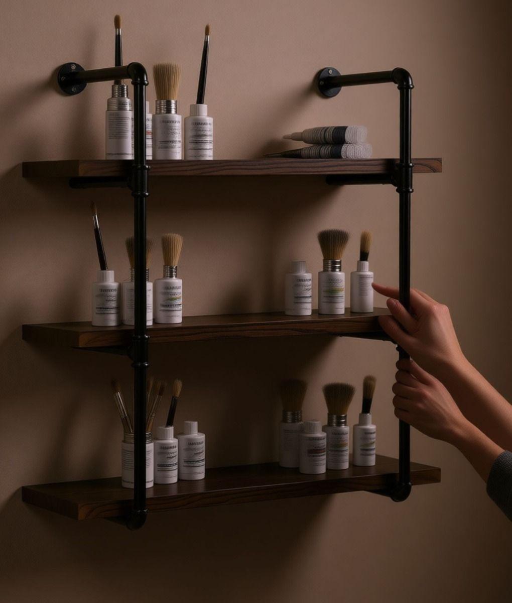 Estantería Pared Vintage Estilo Rústico Almacenamiento Jhn-2