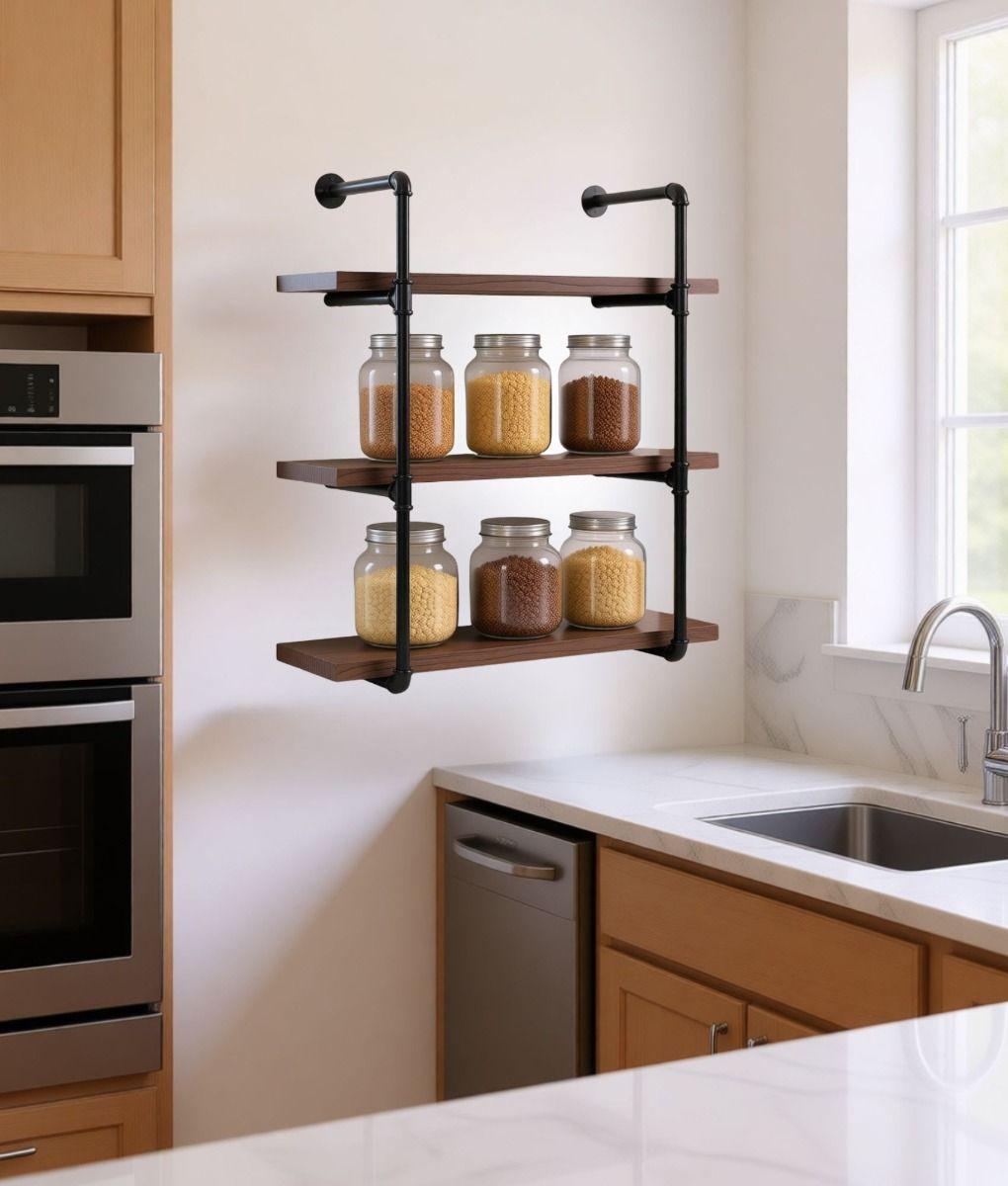 Estantería Pared Vintage Estilo Rústico Almacenamiento Jhn-8