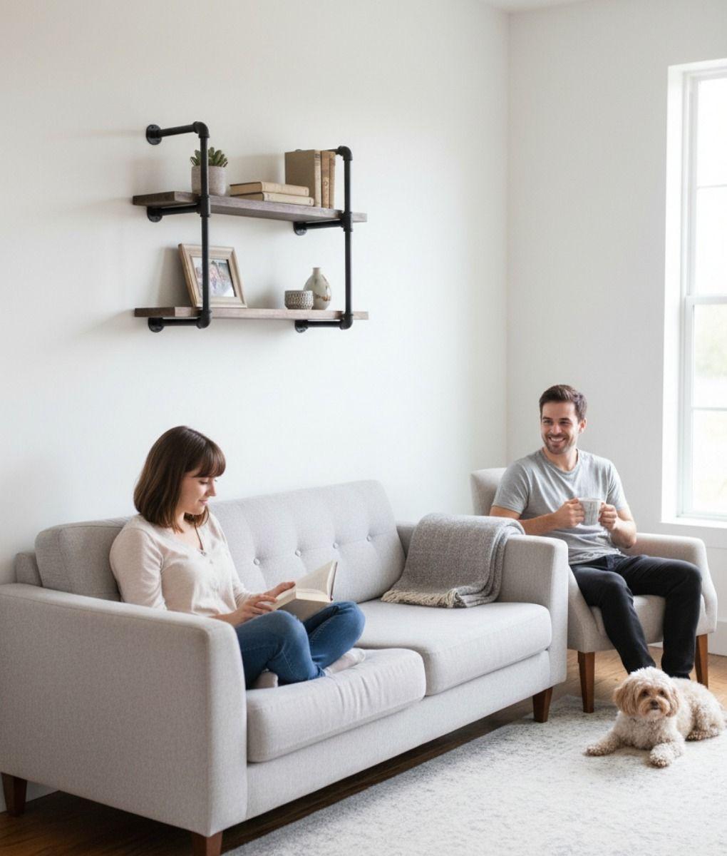 Estante Pared Diseño Industrial Almacenamiento Hogar Jhn-2