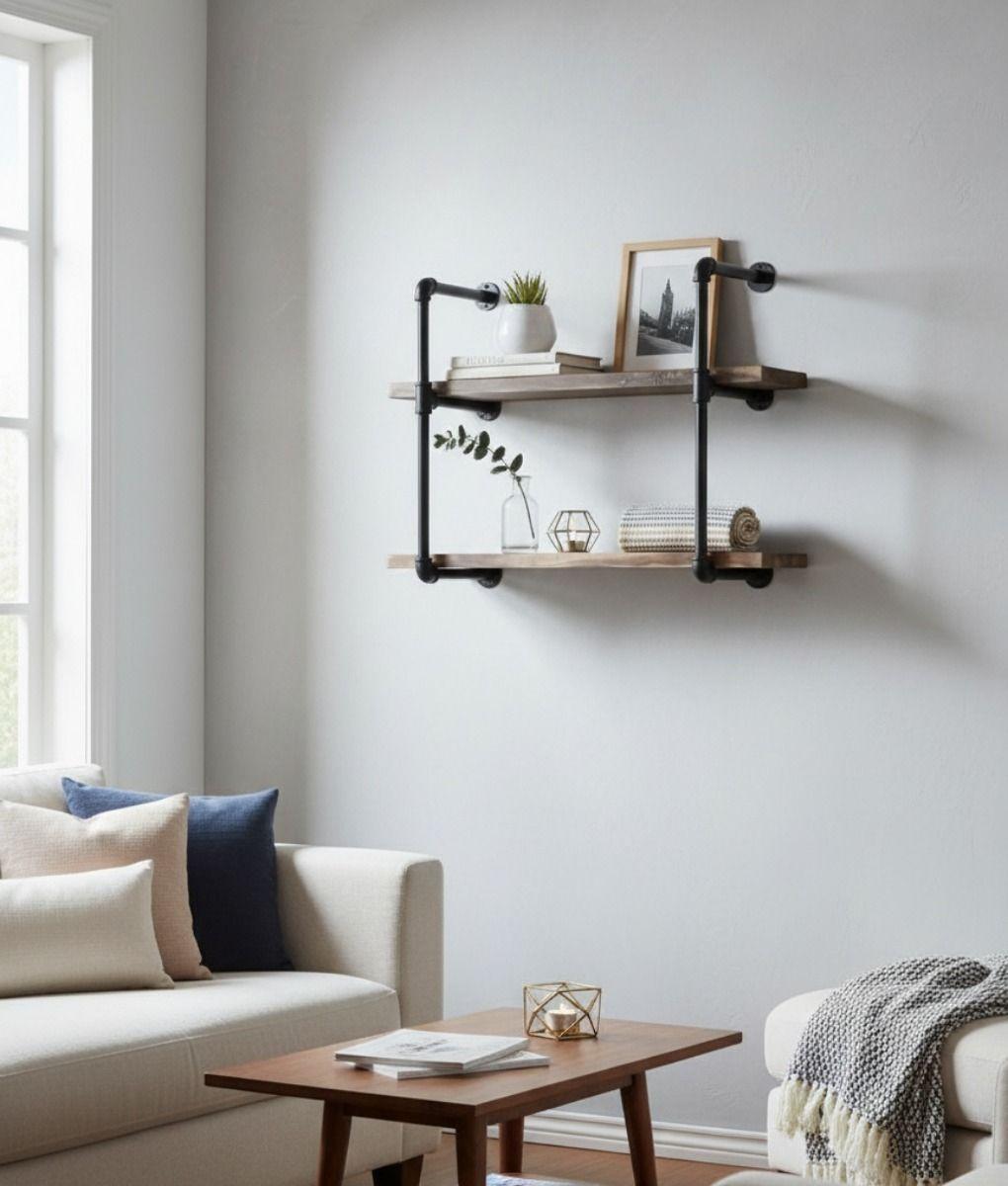 Estante Pared Diseño Industrial Almacenamiento Hogar Jhn-4