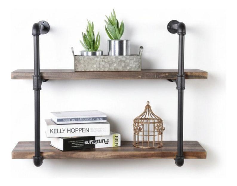 Estante Pared Diseño Industrial Almacenamiento Hogar Jhn-5