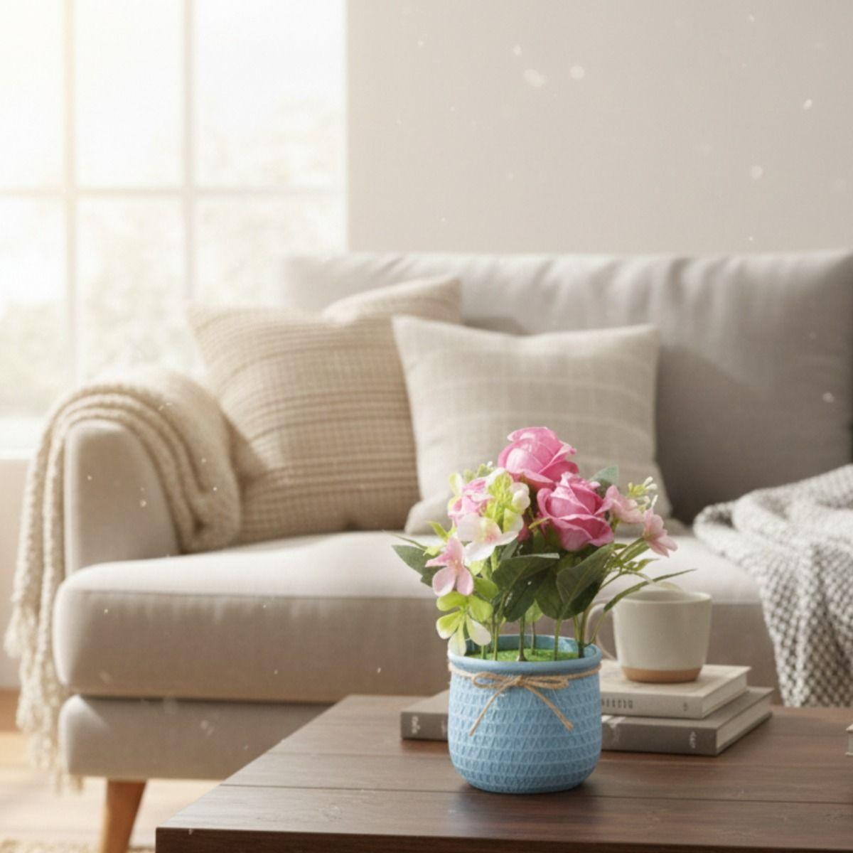 Set 2 Planta Decorativa Artificial Rosas Elegancia Hogar Jhn-5